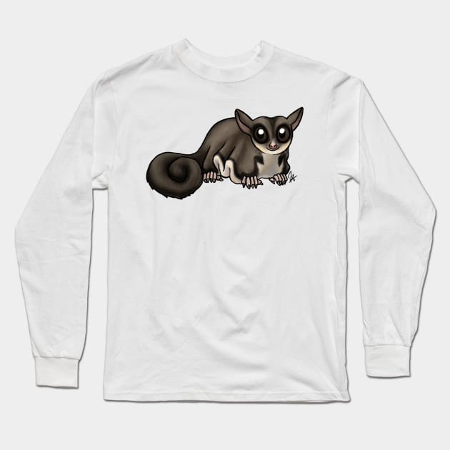 Mammal - Sugar Glider - Black Beauty Long Sleeve T-Shirt by Jen's Dogs Custom Gifts and Designs